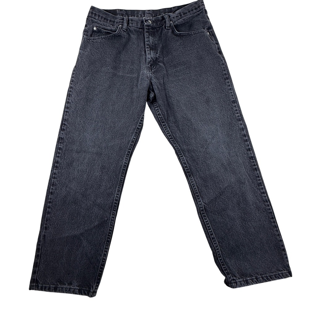 Wrangler Premium Quality Mens Straight Leg Jeans Washed Black 35x28 Regular Fit